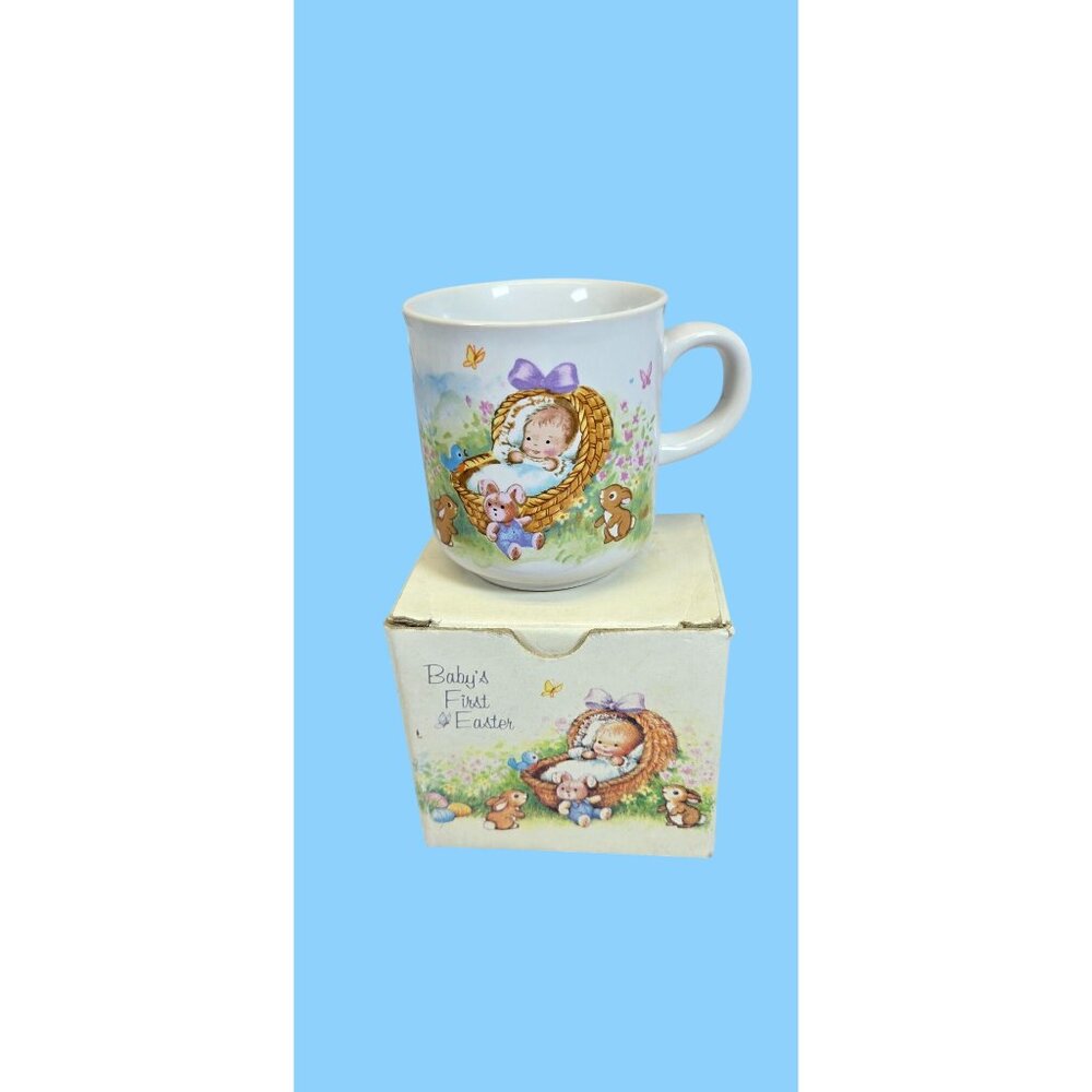 VTG Keepsake Mug Baby’s First 1st Easter Ceramic Mug Russ Berrie & Co. Baby show - Picture 3 of 10